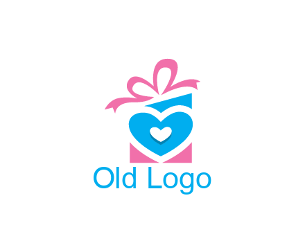 giftbox with heart gift logo