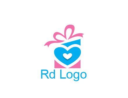 giftbox with heart gift logo