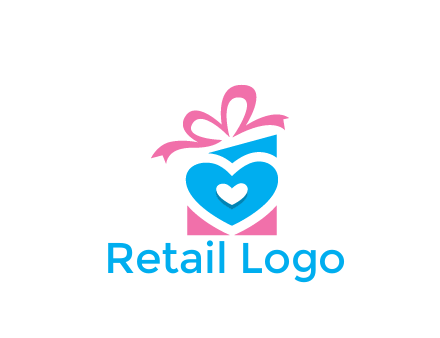 giftbox with heart gift logo