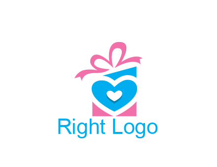 giftbox with heart gift logo