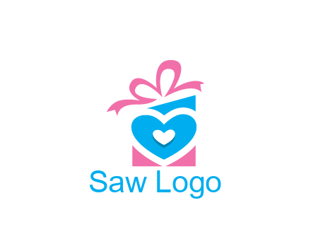 giftbox with heart gift logo
