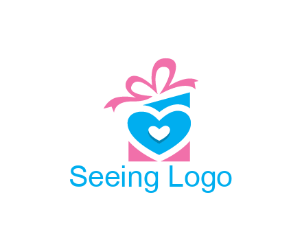giftbox with heart gift logo