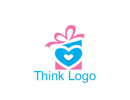 giftbox with heart gift logo