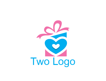 giftbox with heart gift logo