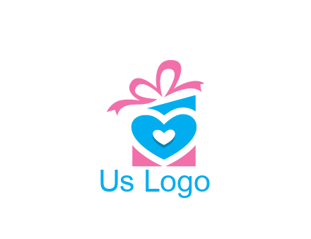 giftbox with heart gift logo