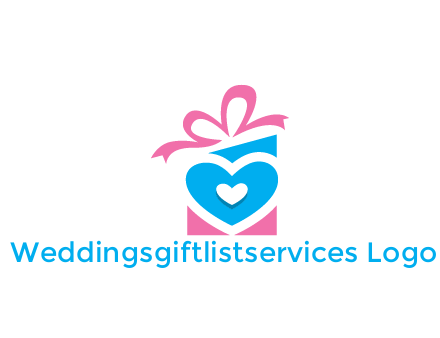 giftbox with heart gift logo