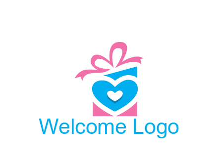 giftbox with heart gift logo