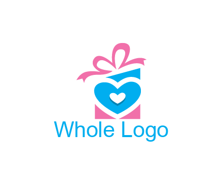 giftbox with heart gift logo