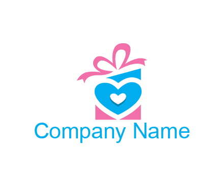 giftbox with heart gift logo