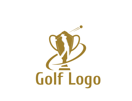 golfer in trophy sports logo
