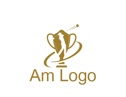 golfer in trophy sports logo