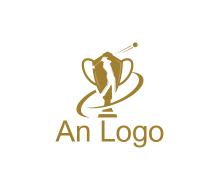 golfer in trophy sports logo