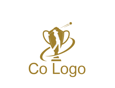 golfer in trophy sports logo