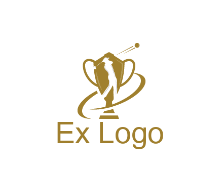golfer in trophy sports logo