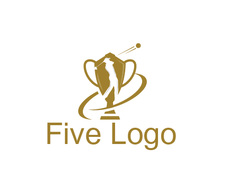 golfer in trophy sports logo