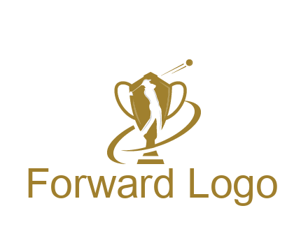 golfer in trophy sports logo