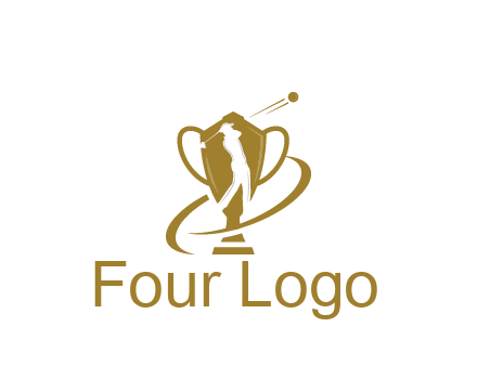 golfer in trophy sports logo