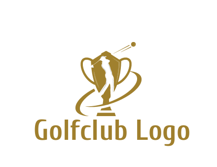 golfer in trophy sports logo
