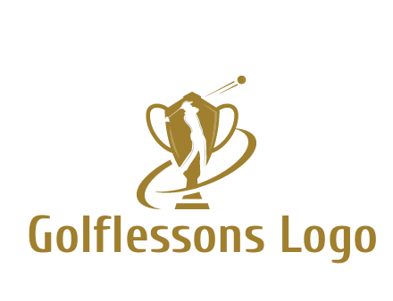 golfer in trophy sports logo