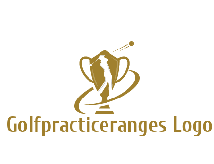 golfer in trophy sports logo