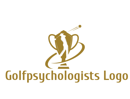 golfer in trophy sports logo