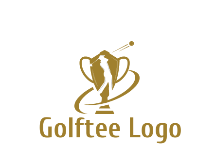 golfer in trophy sports logo