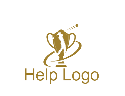 golfer in trophy sports logo
