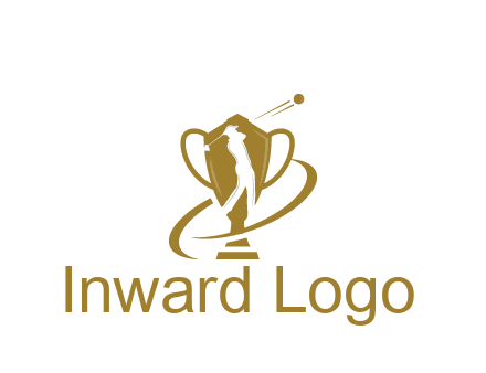 golfer in trophy sports logo