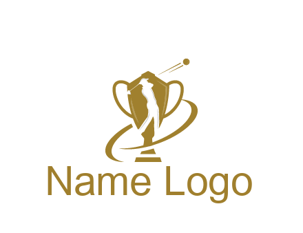 golfer in trophy sports logo