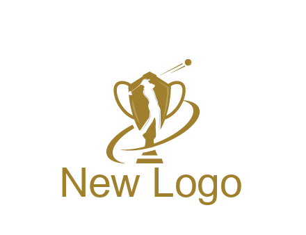 golfer in trophy sports logo