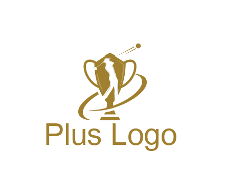 golfer in trophy sports logo