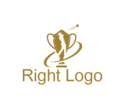 golfer in trophy sports logo