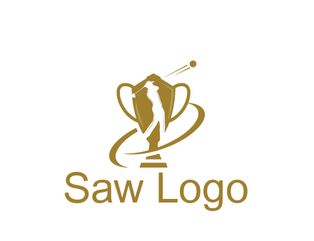 golfer in trophy sports logo