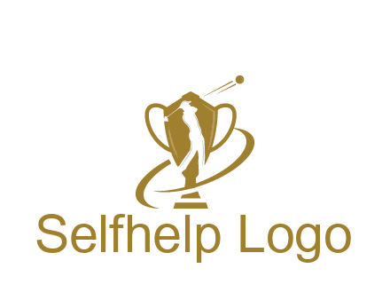 golfer in trophy sports logo