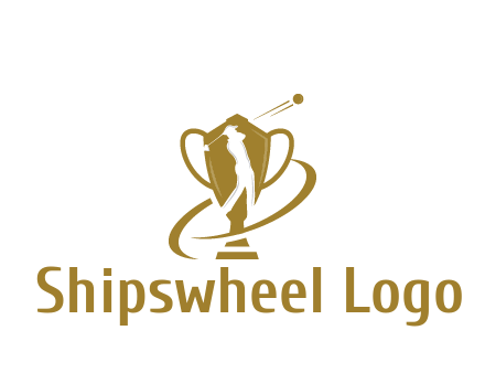 golfer in trophy sports logo