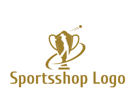 golfer in trophy sports logo