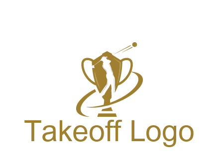 golfer in trophy sports logo