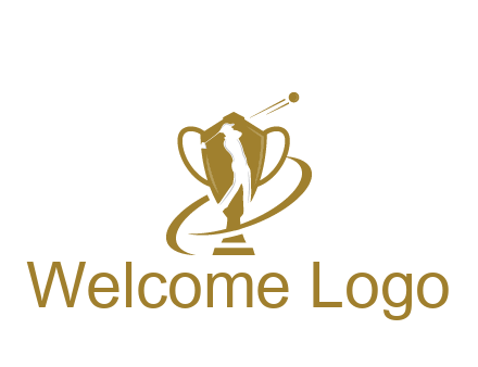 golfer in trophy sports logo