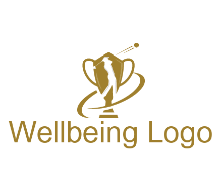 golfer in trophy sports logo