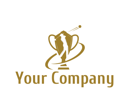 golfer in trophy sports logo