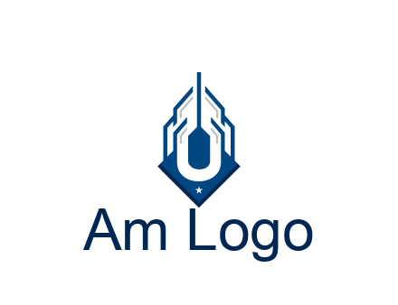 line art abstract skyscraper construction logo