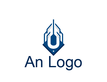 line art abstract skyscraper construction logo