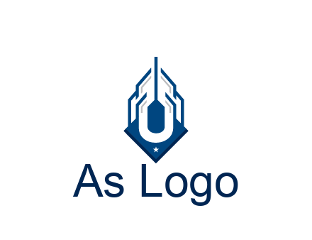 line art abstract skyscraper construction logo