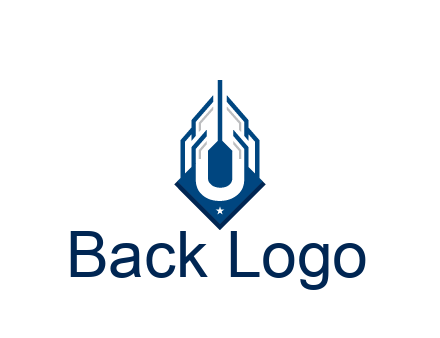 line art abstract skyscraper construction logo