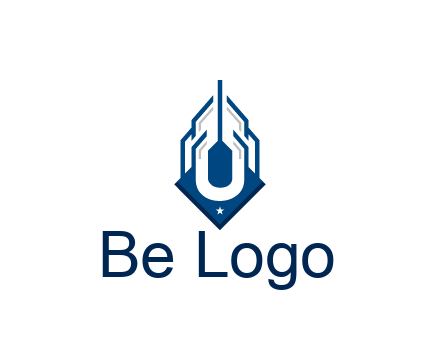 line art abstract skyscraper construction logo