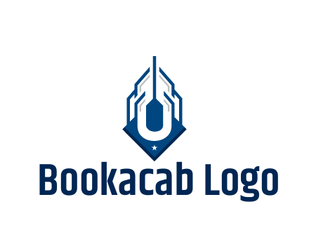 line art abstract skyscraper construction logo