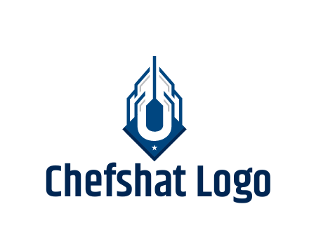 line art abstract skyscraper construction logo