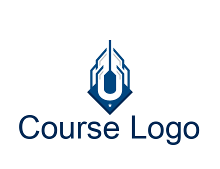line art abstract skyscraper construction logo