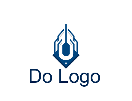 line art abstract skyscraper construction logo
