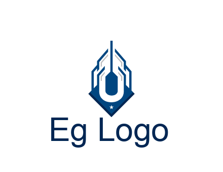 line art abstract skyscraper construction logo